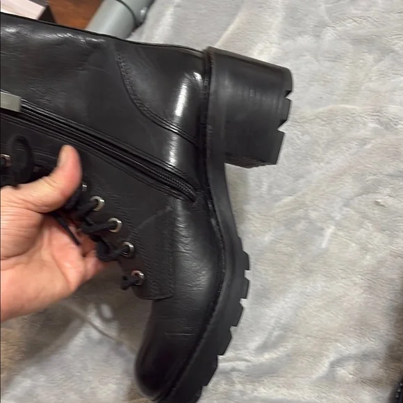 ALDO Black Leather Ankle Boots - Picture 5 of 9